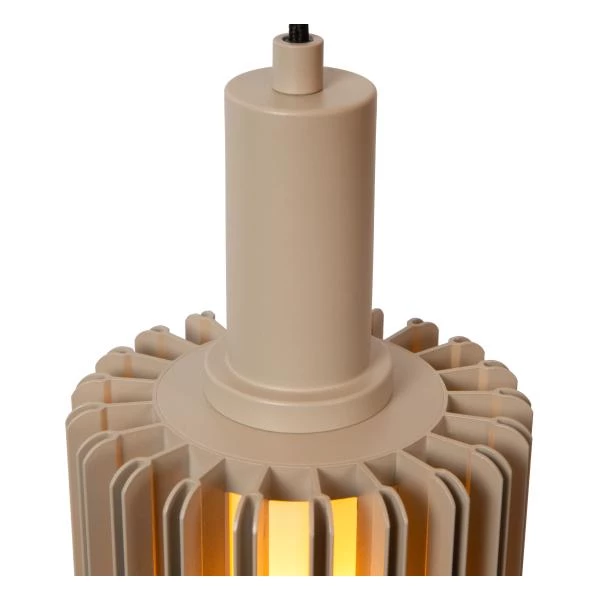 Lucide LAMBRES - Pendelleuchten - Ø 15 cm - 1xE27 - Taupe - detail 2